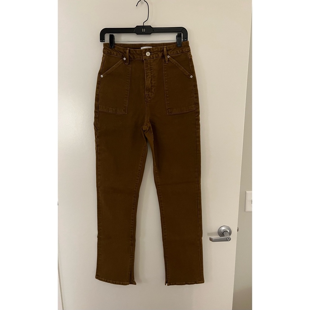 Good American, carpenter jeans, bronze/brown, never worn, size 4/27